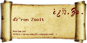 Áron Zsolt névjegykártya